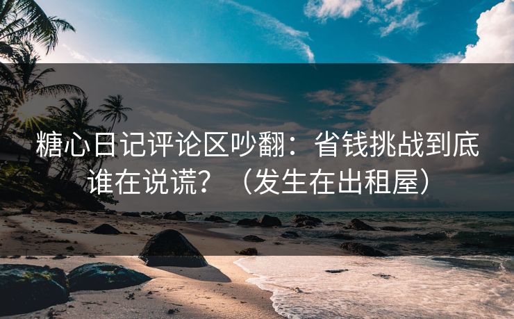糖心日记评论区吵翻：省钱挑战到底谁在说谎？（发生在出租屋）