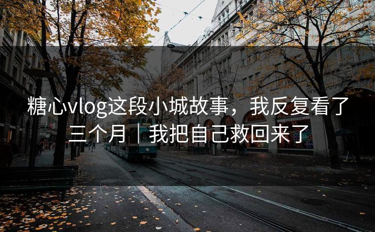 糖心vlog这段小城故事，我反复看了三个月｜我把自己救回来了