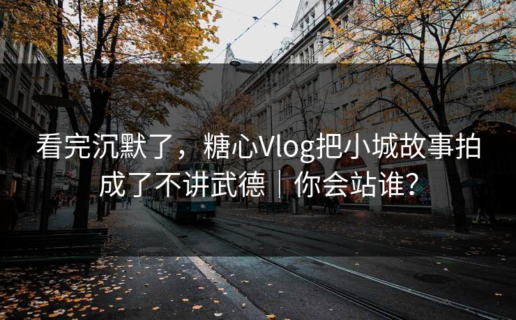 看完沉默了，糖心Vlog把小城故事拍成了不讲武德｜你会站谁？