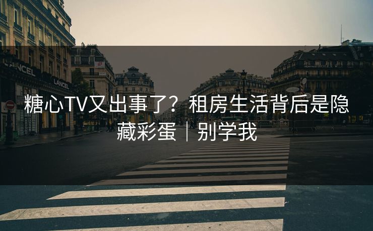 糖心TV又出事了？租房生活背后是隐藏彩蛋｜别学我
