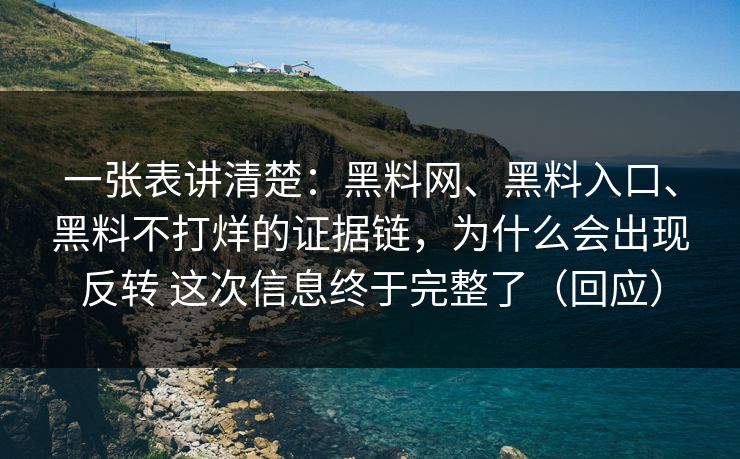 一张表讲清楚:黑料网、黑料入口、黑料不打烊的证据链,为什么会出现反转 这次信息终于完整了(回应) 一张表讲清楚:黑料网、黑料入口、黑料不打烊的证据链,为什么会出现反转 这次信息终于完整了(回应)